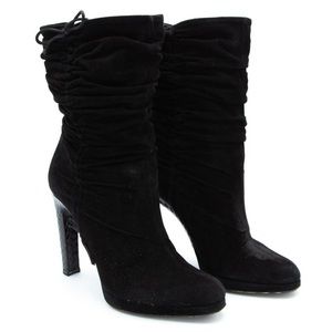Gucci Suede Ruched Heeled Boots!